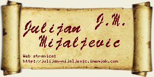 Julijan Mijaljević vizit kartica